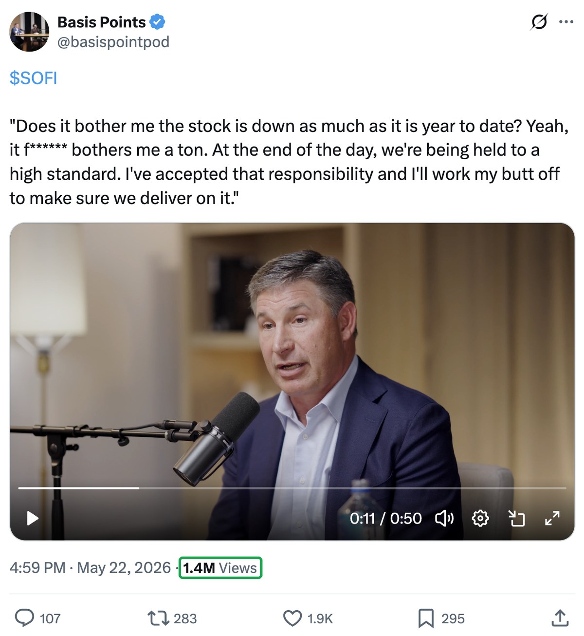 Basis Points clip of SoFi CEO Anthony Noto, 1.4M views
